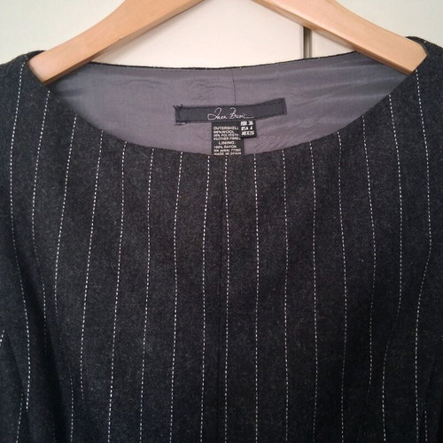 ZARA wool dress dark gray with pin stripe pattern like new, size Small