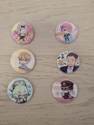 Anime Can Badges καινούργια, πολύχρωμα, διάφοροι χαρακτήρες