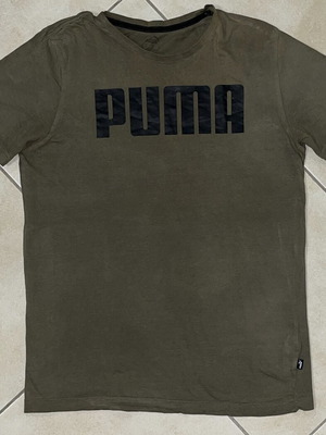 Puma Logo T-Shirt khaki olive green size M like new