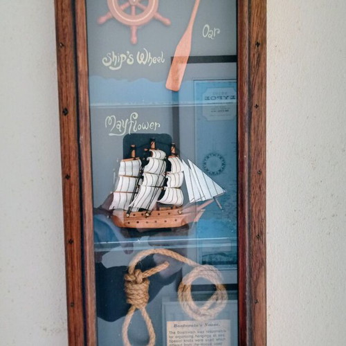 Nautical 3D frame used with wooden frame and glass