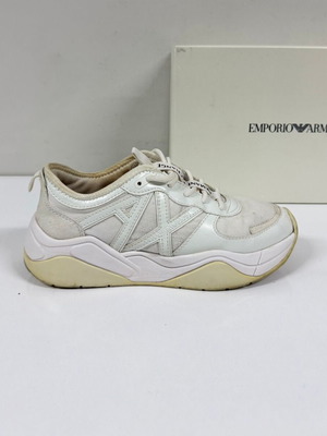 Armani Exchange white sports shoes used, size 38