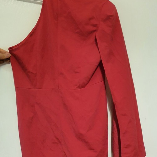 Shein red one-sleeve dress like new, short with slit