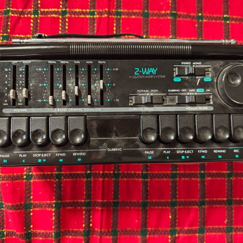 Philips D8269 Boombox Dual Cassette Radio used, retro 1980s