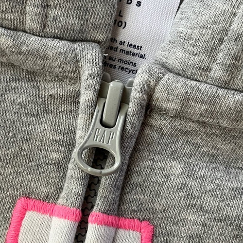 GAP Kids Hoodie Grey with Pink Details Size L 10-11 Years Like New