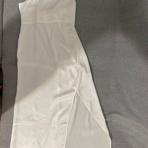 Zara white satin dress used, size small with slit