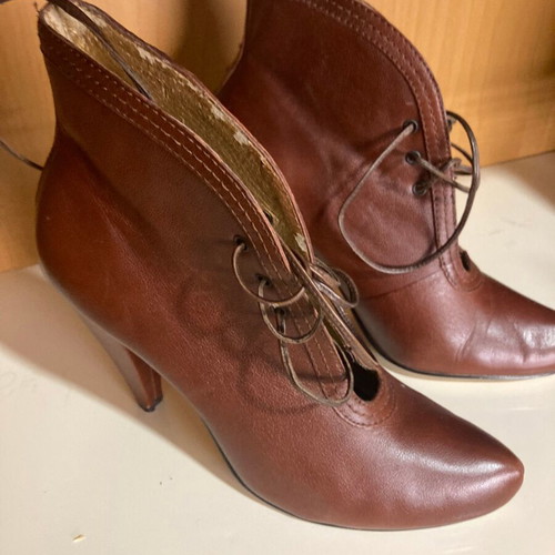 Seychelles leather ankle boots used, brown, size 38.5