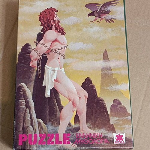 Vintage puzzle Greek mythology "Prometheus" used, 48 pieces