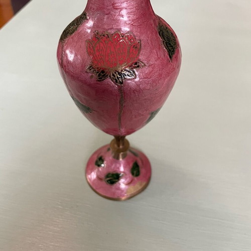 Bronze vase used, painted with enamel from Metsovo