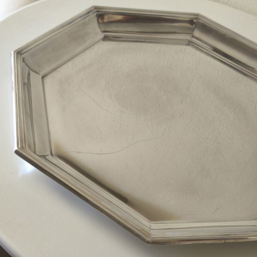 Silver plated serving tray Wallace used, octagonal 33.5cm