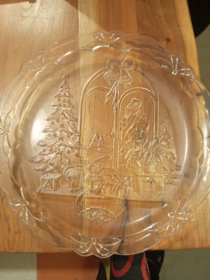 Soga Christmas platter unused with embossed designs