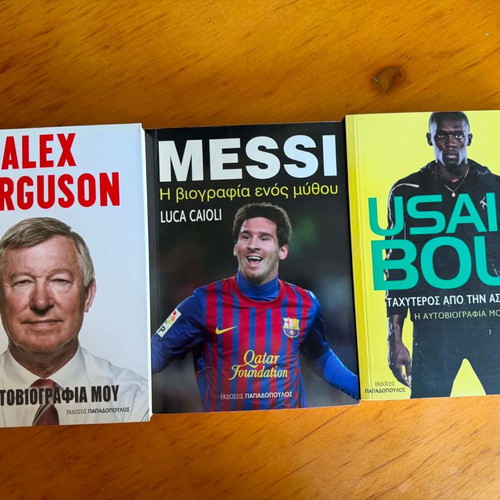 Sports biographies like new, Messi, Ferguson, Bolt