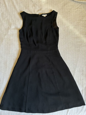 H&M Little Black Dress sleeveless fit and flare boat neck size S, like new