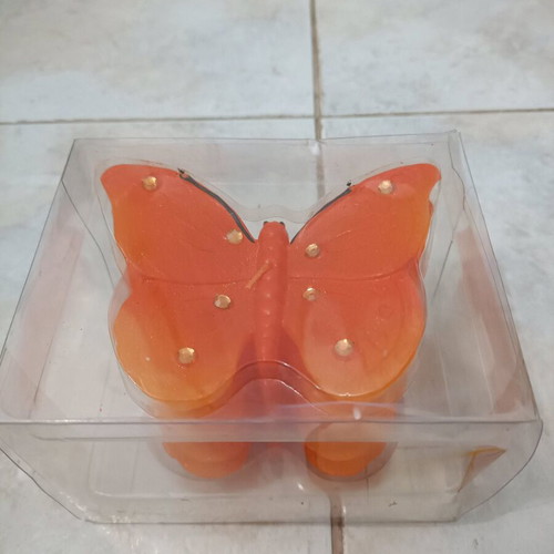 Butterfly candle new, five layers, orange color