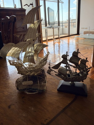 Set of 2 Vintage Metal Sailing Ships – Gioielli N.F.C. Firenze & Sovereign of the Seas
