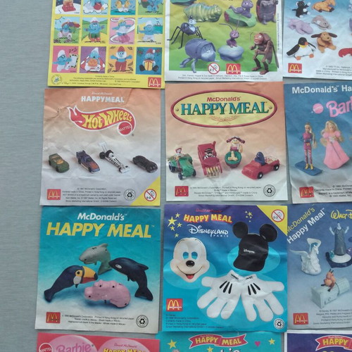 McDonalds Happy Meal Paper Inserts 30pcs used, 90s vintage