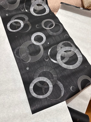 Modern wall wallpaper like new, black with geometric patterns