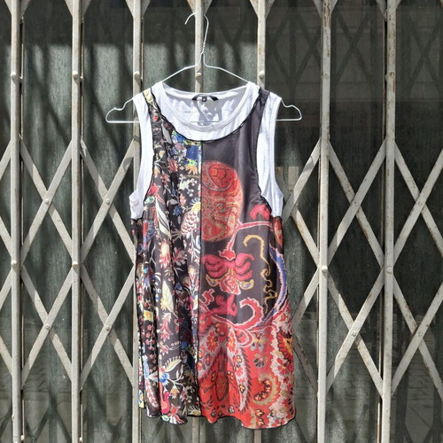 Desigual vintage layered tank top size M like new, colorful