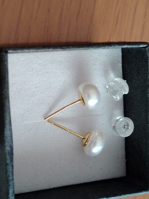 Silver Earrings S999 new with freshwater pearls