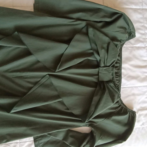 Long asymmetric blouse like new, medium large, cypress green