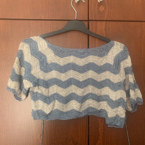 Bsb bolero knitted like new, gray and turquoise