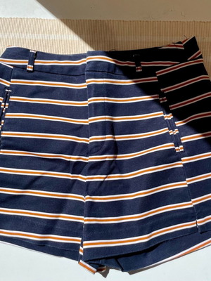 Stradivarius fabric striped high-waisted shorts like new, multicolor, size S