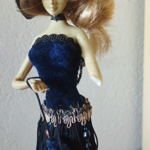 Decorative doll used, height 38cm, broken arm