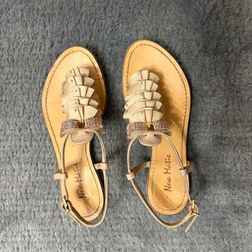 New Matic flat women's sandals used, beige, size 37