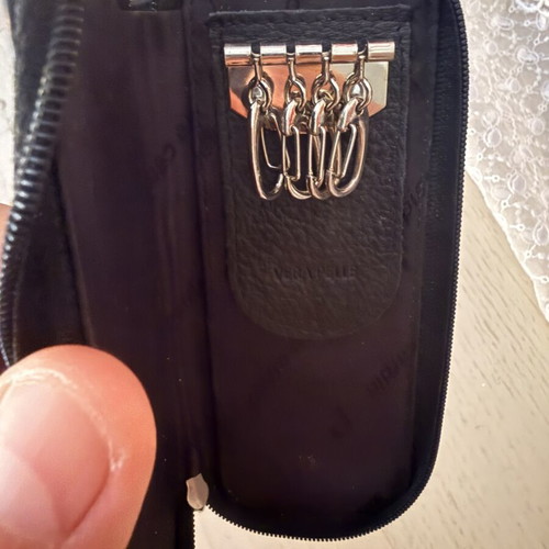 Pierre Cardin leather key case, black, genuine leather