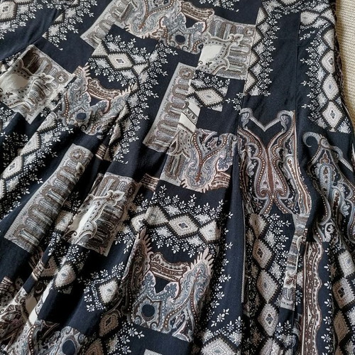 Katies viscose skirt XXL, black and brown