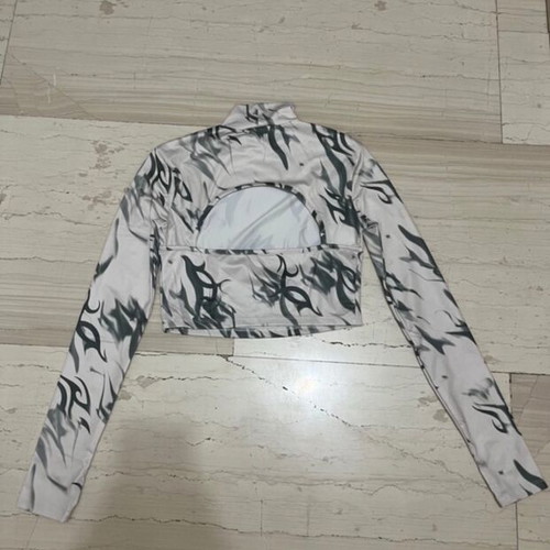 Bershka turtleneck blouse with open back new, white, size S