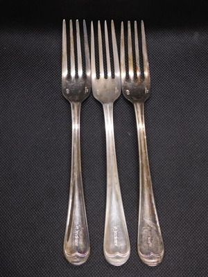 Sambonet Italy SBT 3 silver plated forks, different handles