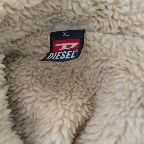 Vintage Diesel corduroy sherpa jacket like new, beige brown