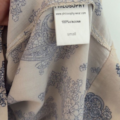 Philosophy women's blouse-shirt like new, beige and blue, size S