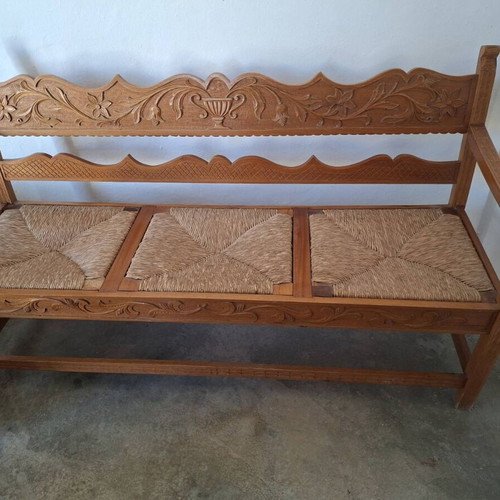 Wooden handmade carved seating set like new