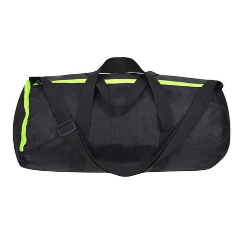Sports bag black with yellow fluo zipper and handles 48x25x35cm