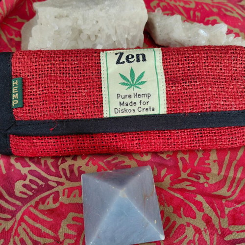Handmade tobacco pouch made of hemp threads new, black and green