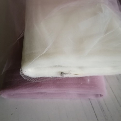 Tulle fabrics new, two pieces, purple and white shade, 40 meters