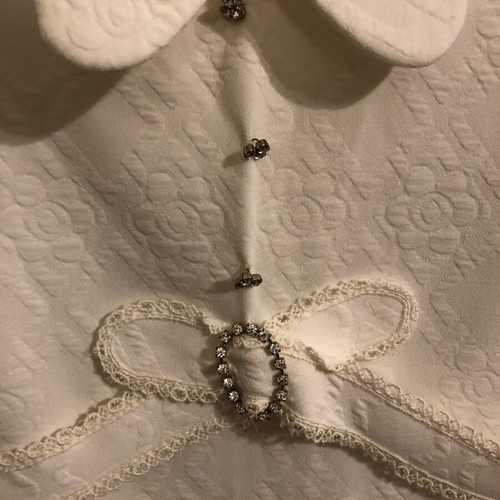 White dress with furry jacket for baby girl like new