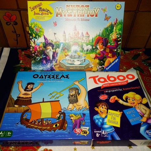 Board games set with Odysseas and Mystery Garden like new