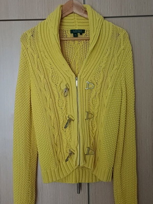 Ralph Lauren cardigan size L, like new, yellow
