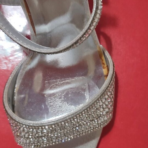 Nak high-heeled bridal sandals No 38 like new with rhinestones