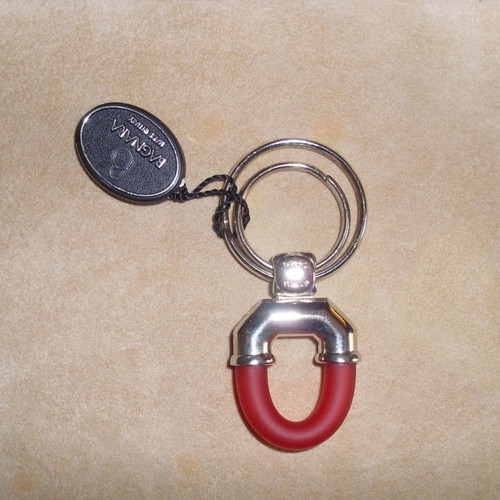 Bagnara keychain made of steel with red plastic details new