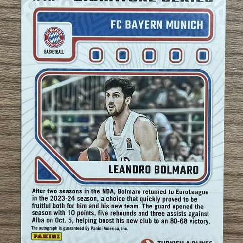 Panini Donruss Euroleague Basketball Signature Series Leandro Bolmaro autograph card like new 2023-24
