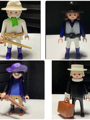 Playmobil 4 custom western figures like new
