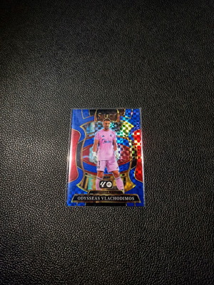 2025 Panini Select La Liga Terrace Blue Checker Prizm Odysseas Vlachodimos card like new
