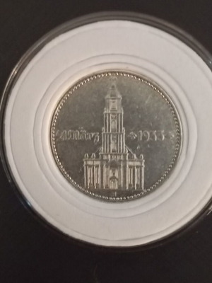 Silver German two mark coin 1934 like new
