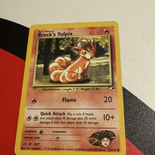 Pokémon Brock’s Vulpix Gym Card 73/132 used, very good condition