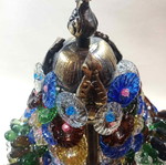 Παλιά επιτραπέζια λάμπα Murano Art Glass ιταλικής τέχνης δεκαετίας '50 σε άριστη κατάσταση