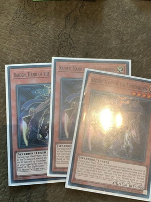 Raiden Hand of the Lightsworn 3 cards new, super rare Yu-Gi-Oh