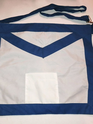 Λευκή μασονική ποδιά με μπλε τελείωμα σαν καινούργια